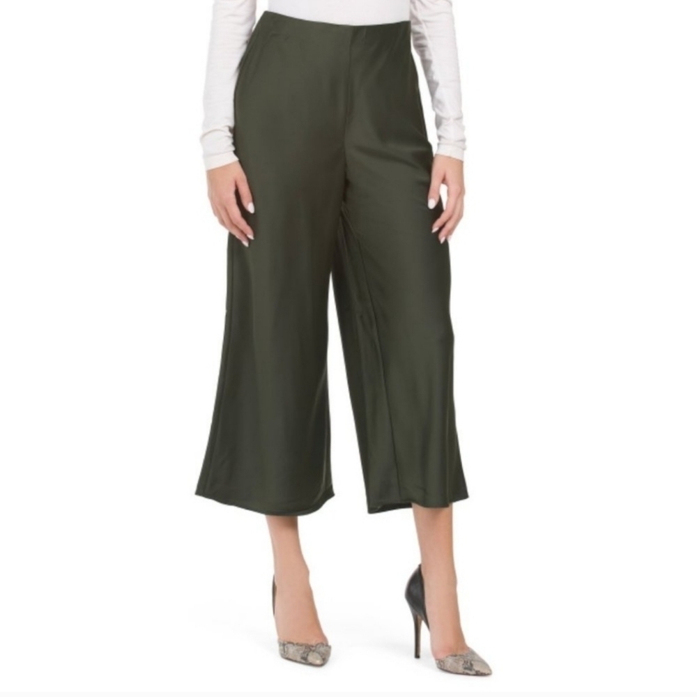Rachel Zoe Cropped Satin Pull on Pants